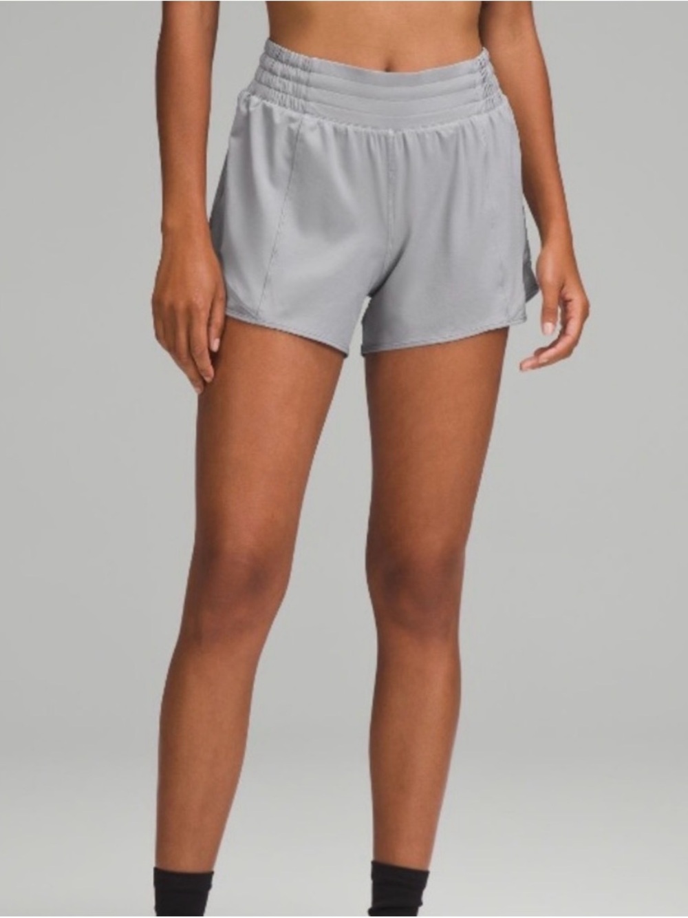 Lululemon Athletica Hotty Hot High-Rise Lined Short 4" Rhino Grey